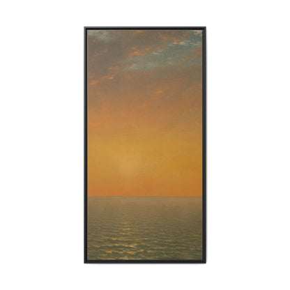 John Frederick Kensett : Sunset on the Sea (1872) - Museum Collection - Framed Canvas Print