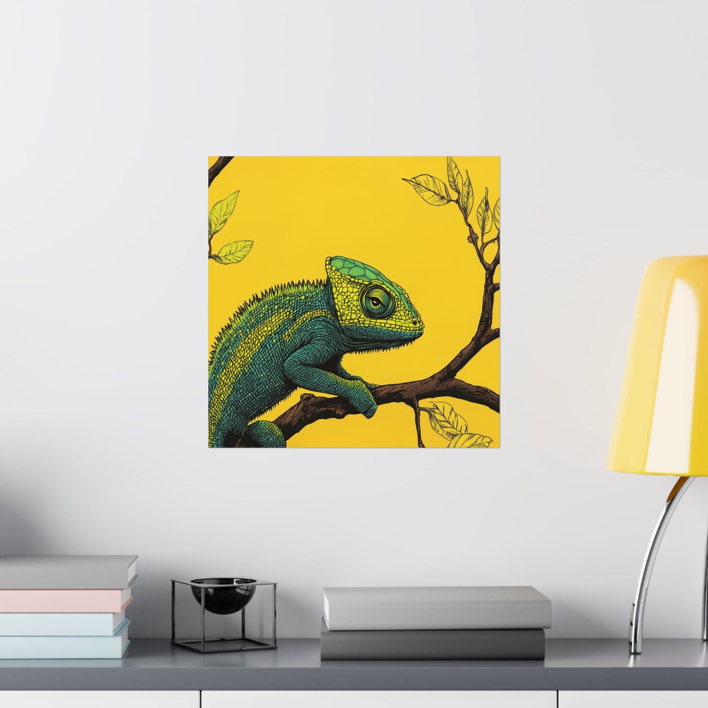 I am not Amused - The Candid Chameleon - Whimsical Animals - Fine Art Print - Vertical Poster - Bohemian Wall Art
