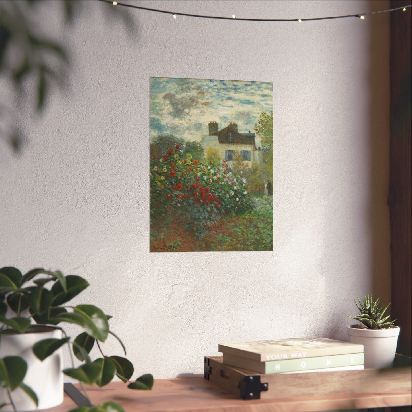 Monet - Artist's Garden at Argenteuil Fine Art Print
