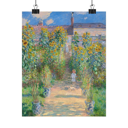 Monet - Garden at Vétheuil Sunflower Fine Art Print