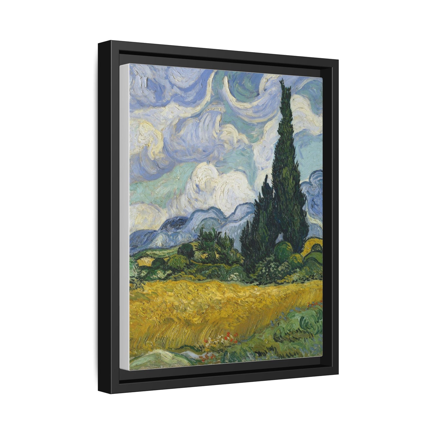 Van Gogh - Wheat Field with Cypresses - Museum Collection - Framed Canvas Print