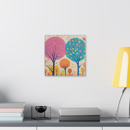 Happy Polka Dot Trees - Delight in Nature Series - Fine Art Print on Canvas