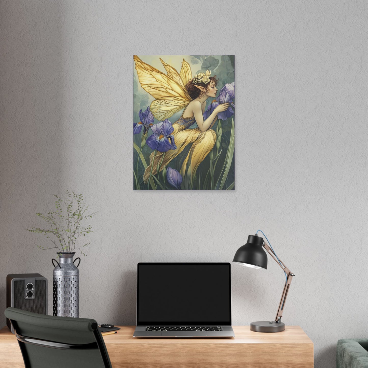 Iris You Were Here - Flowers & Fairies Collection - Fine Art Print on Canvas
