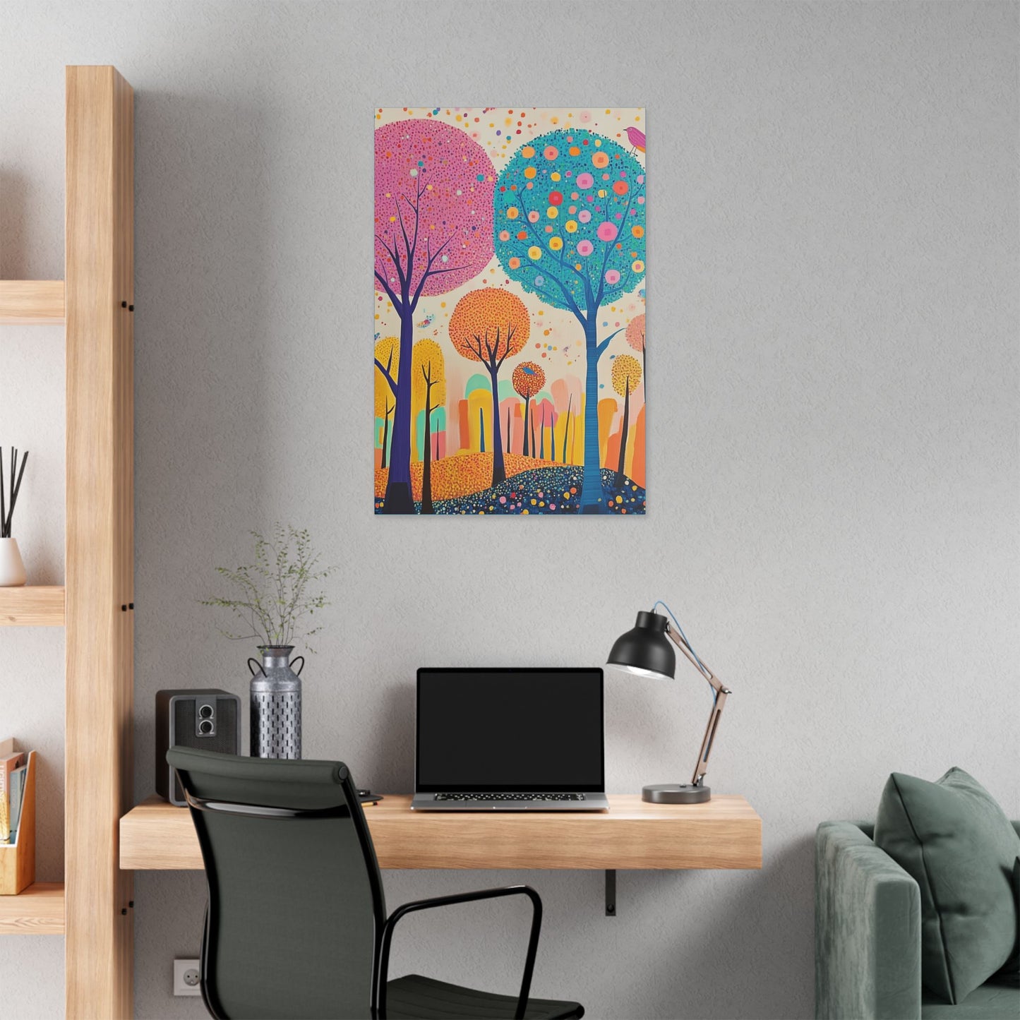 Happy Polka Dot Trees - Delight in Nature Series - Fine Art Print on Canvas