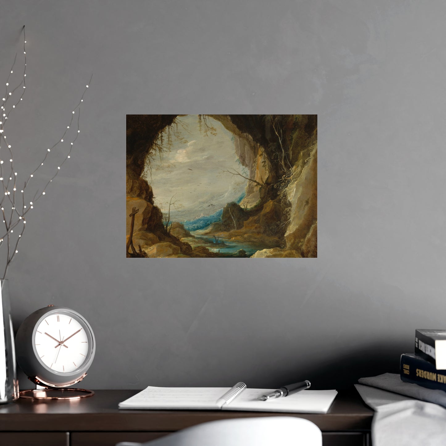 Vista from a Grotto - Romantic Cave Landscape Fine Art Poster