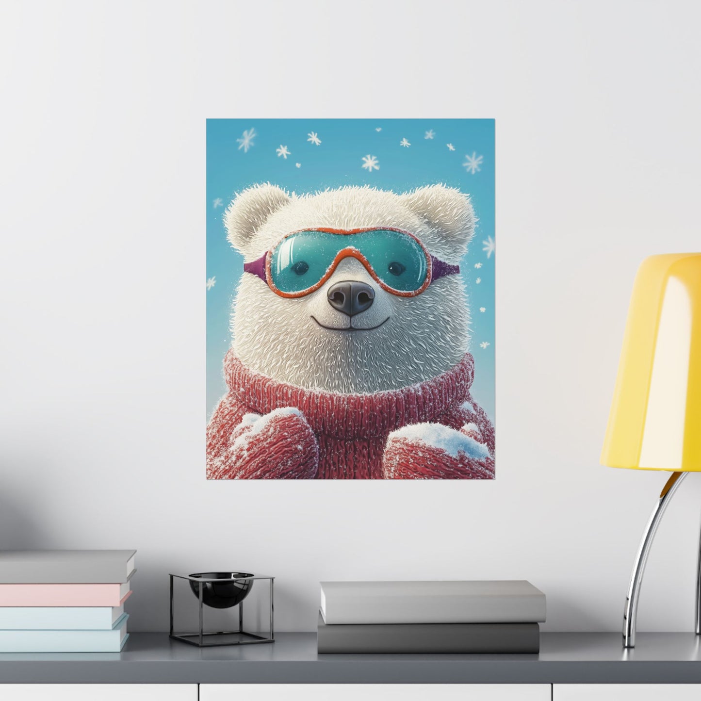 Chill Polar Bear Winter Poster - Cozy & Joyful -  Wall Art & Home Décor