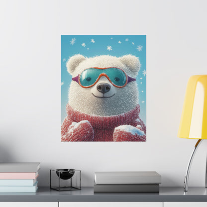 Chill Polar Bear Winter Poster - Cozy & Joyful -  Wall Art & Home Décor
