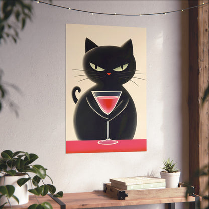 Yes, I'm Judging You - Cat Café Series - Black Cat Poster - Stylish Wall Art for Cat Lovers