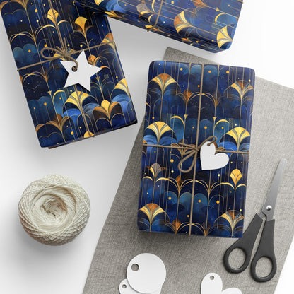 Art Deco Style - Navy & Gold - Art Print Wrapping Papers