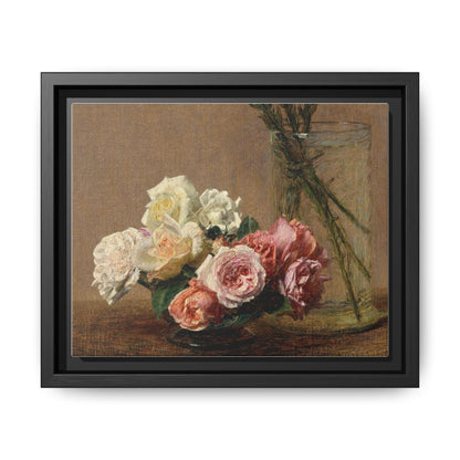 Henri Fantin-Latour : Roses and Lilies (1888) - Giclee Fine Art Print - Museum Collection Framed Canvas Print