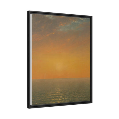 John Frederick Kensett : Sunset on the Sea (1872) - Museum Collection - Framed Canvas Print