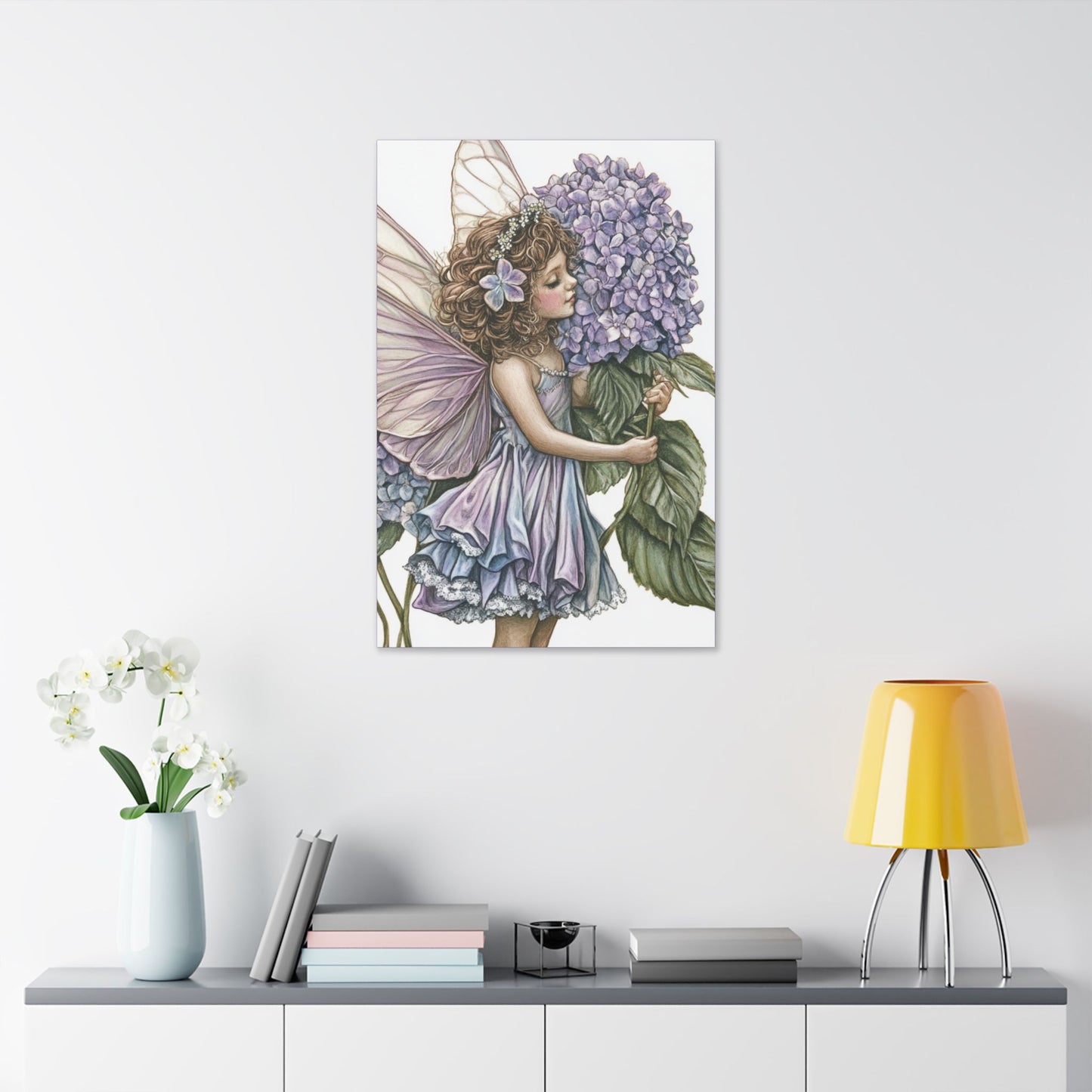 Purple Hydrangea - Flowers & Fairies Collection - Fine Art Print on Canvas