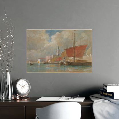 Shipping Along the Molo Venice - Canaletto Fine Art Poster
