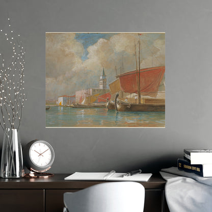 Shipping Along the Molo Venice - Canaletto Fine Art Poster