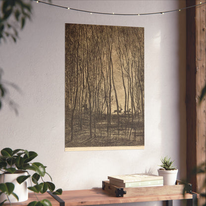 Deer Running Through Woods Nature Fine Art Print