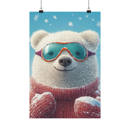 Chill Polar Bear Winter Poster - Cozy & Joyful -  Wall Art & Home Décor