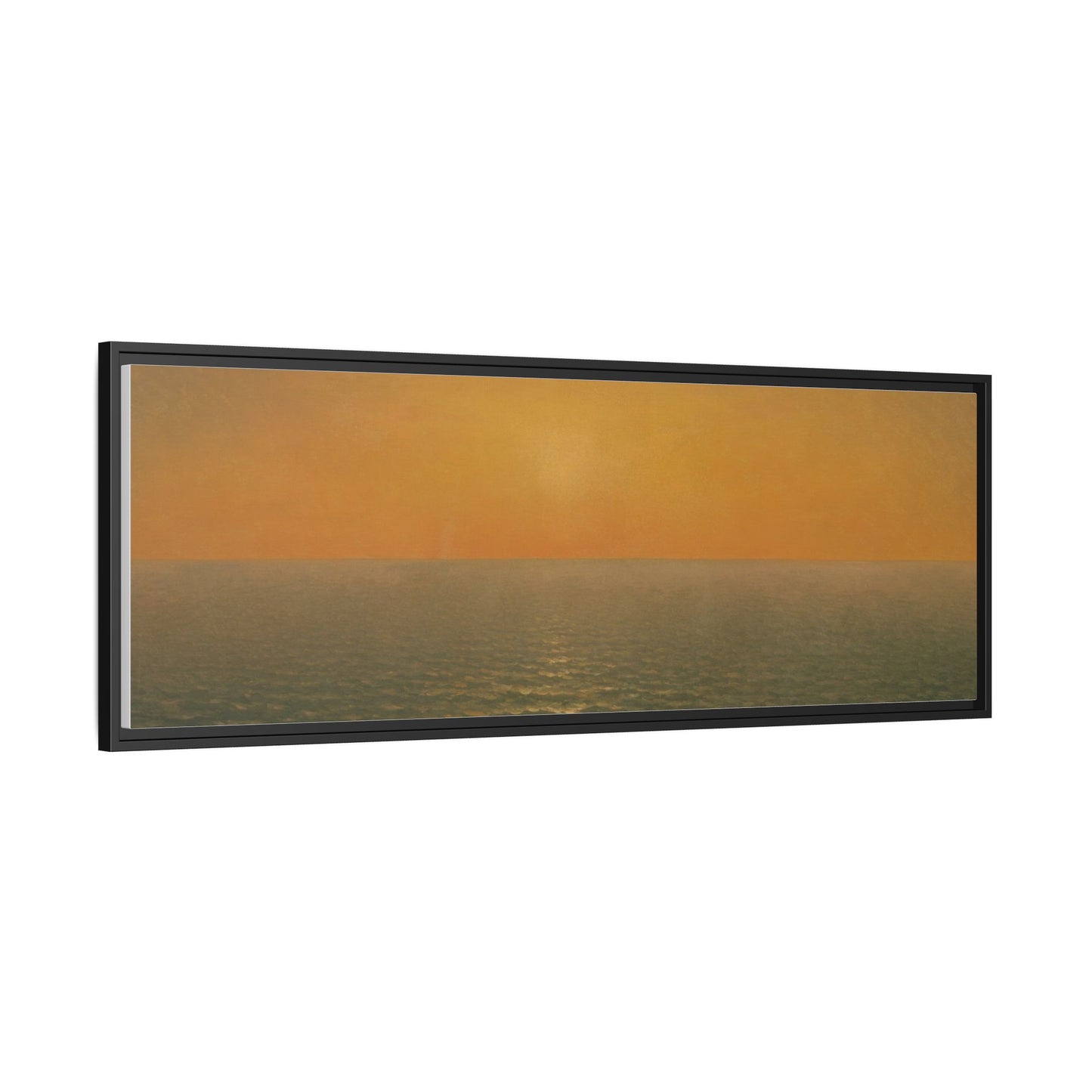 John Frederick Kensett : Sunset on the Sea (1872) - Museum Collection - Framed Canvas Print