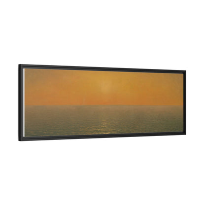 John Frederick Kensett : Sunset on the Sea (1872) - Museum Collection - Framed Canvas Print