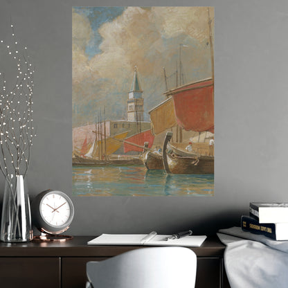 Shipping Along the Molo Venice - Canaletto Fine Art Poster