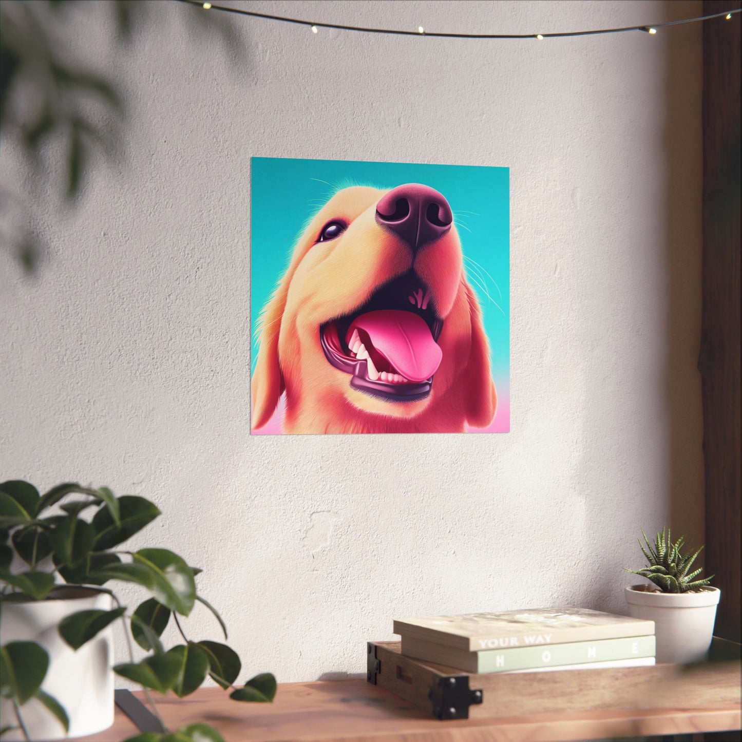 Good Boy - Golden Retriever - Whimsical Animals Series - Matte Vertical Poster - Perfect for Dog Lovers
