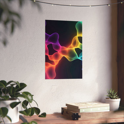 Vibrant Spectrum Abstract Poster - Colorful Wavelengths Energetic Art Print - Black Light Art - Spectrum of Light Wall Art