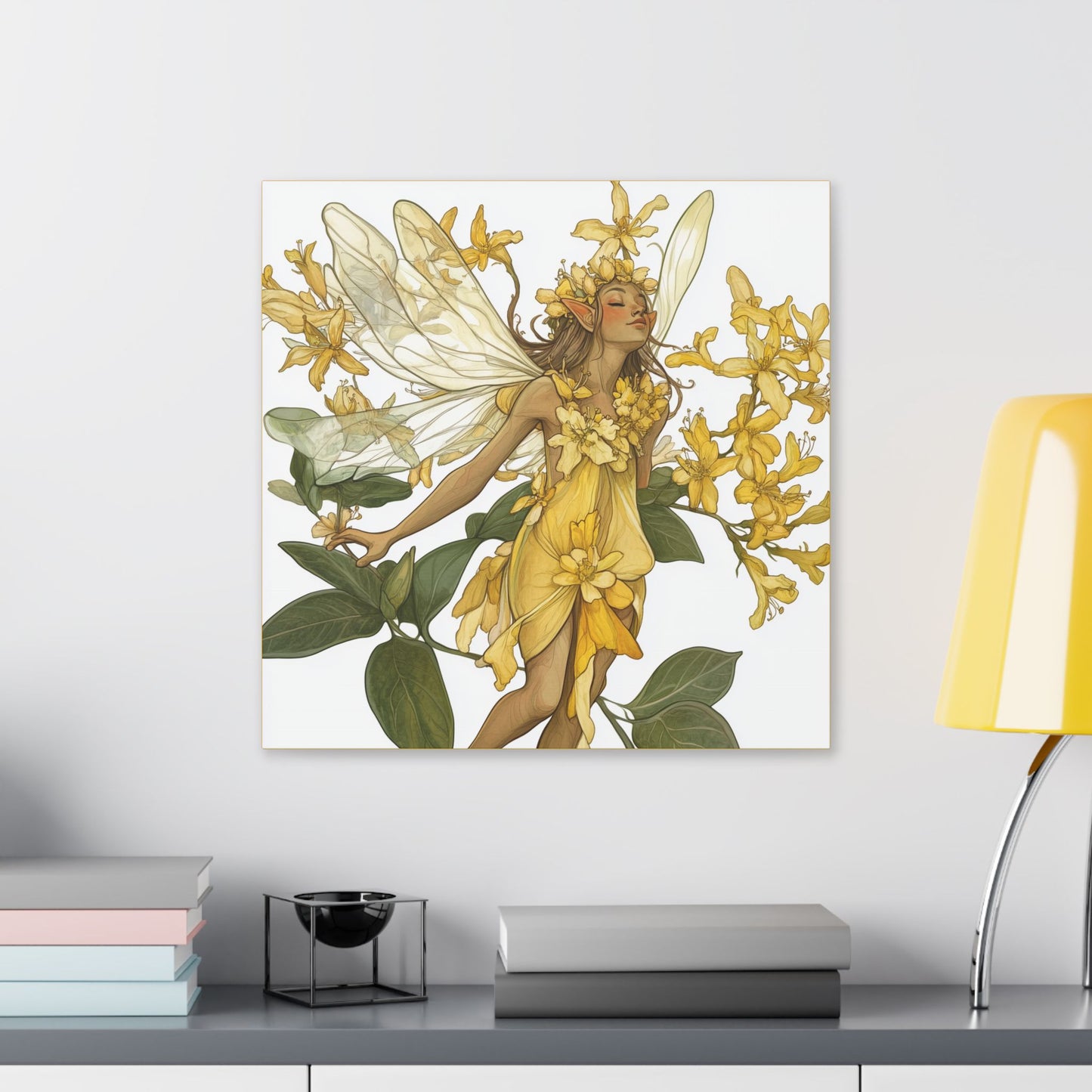 Honeysuckle Blossom - Flowers & Fairies Collection - Wall Art on Canvas