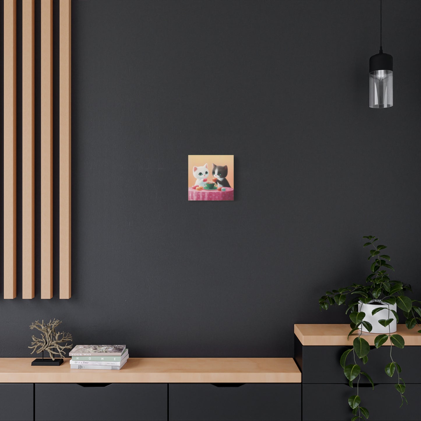Whimsical Kitty Tea Time - Wall Art & Home Décor - Cute Cat Canvas Art