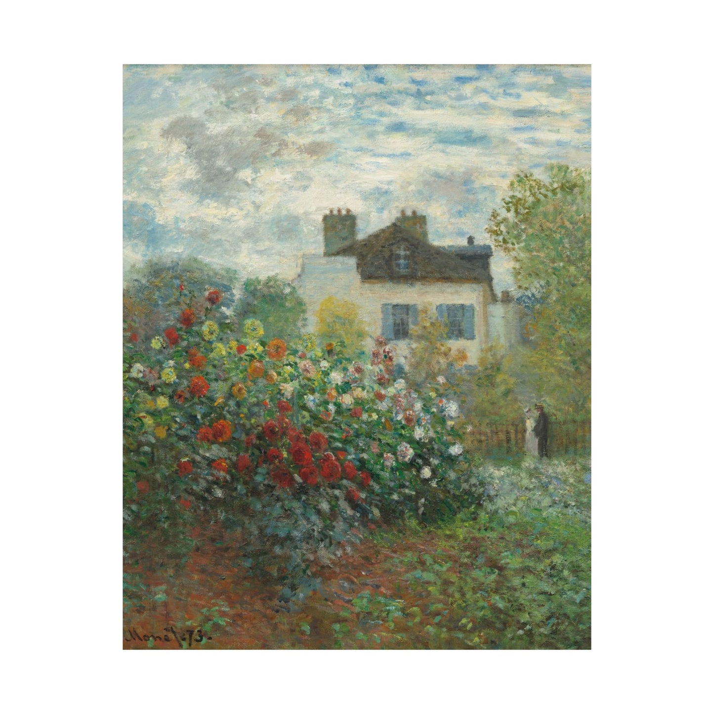 Monet - Artist's Garden at Argenteuil Fine Art Print