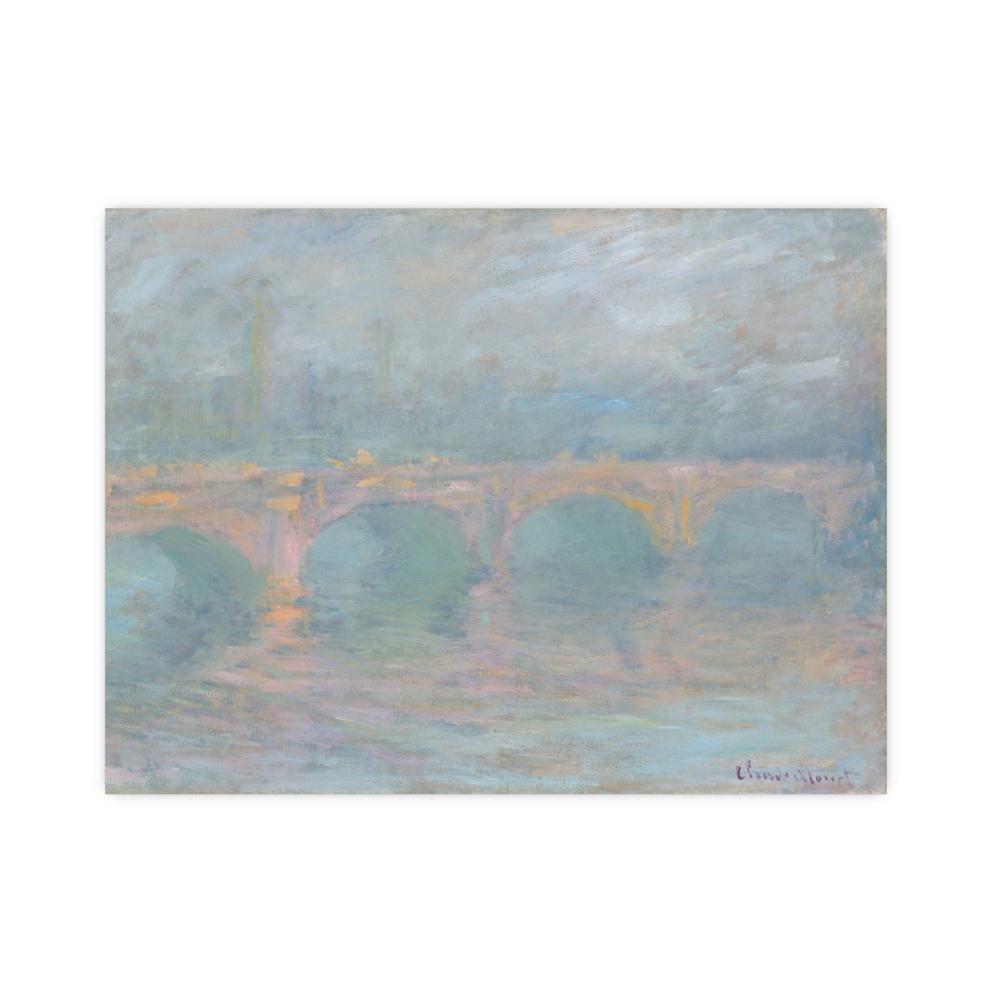 Waterloo Bridge London at Sunset - Monet Fine Art Poster