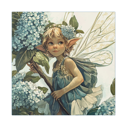 Blue Hydrangea - Flowers & Fairies Collection - Fine Art Print on Canvas