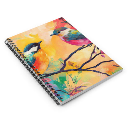 Love Birds in Paradise - Ruled Line Notebook - Zen Home & Office Collection