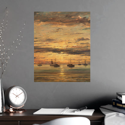 Sunset at Scheveningen - Dutch Maritime Fine Art Poster