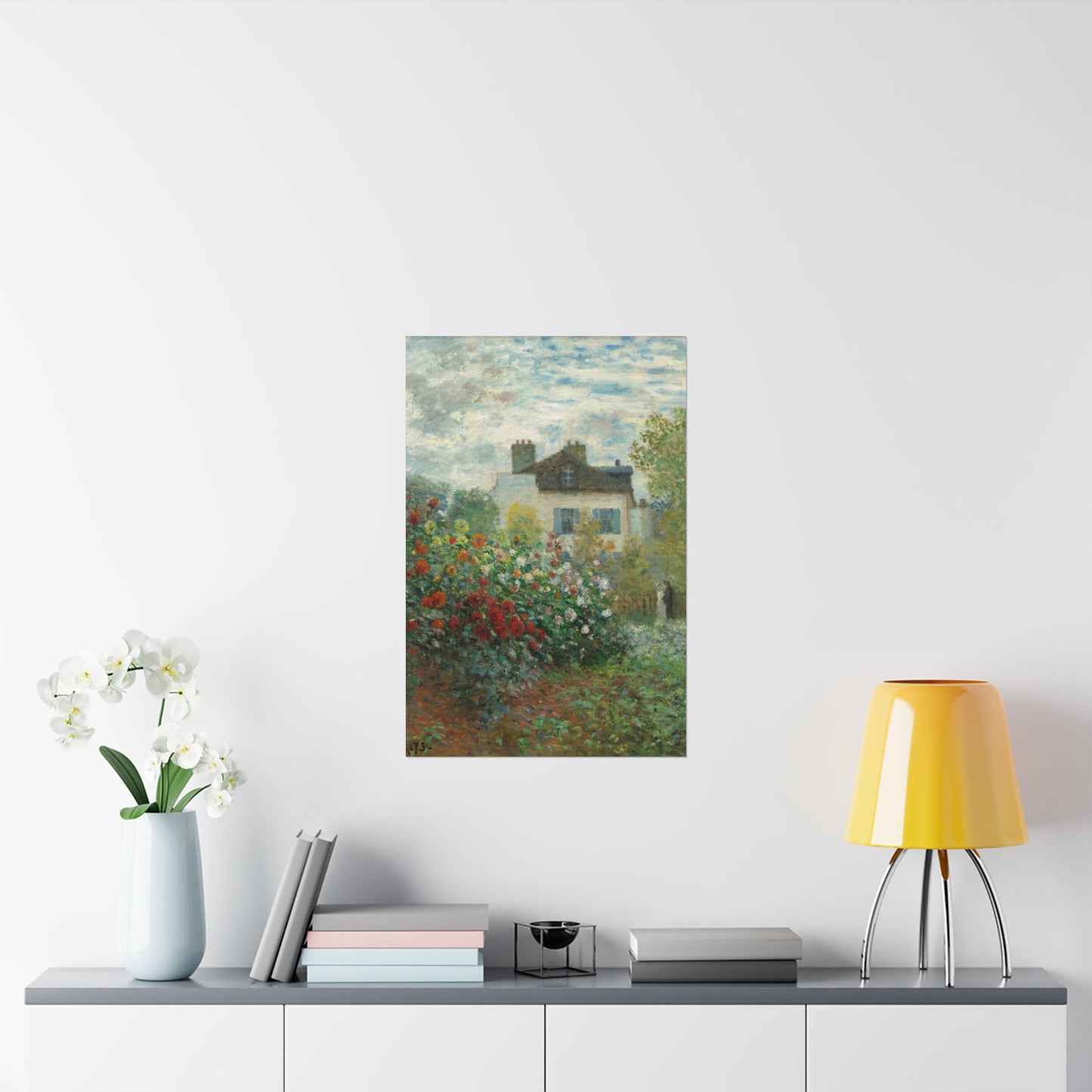 Monet - Artist's Garden at Argenteuil Fine Art Print