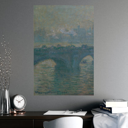 Waterloo Bridge Gray Weather - Monet Fine Art Poster