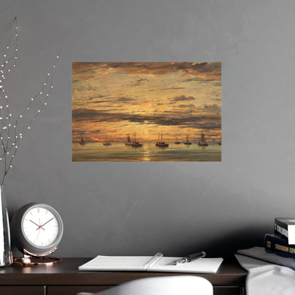 Sunset at Scheveningen - Dutch Maritime Fine Art Poster