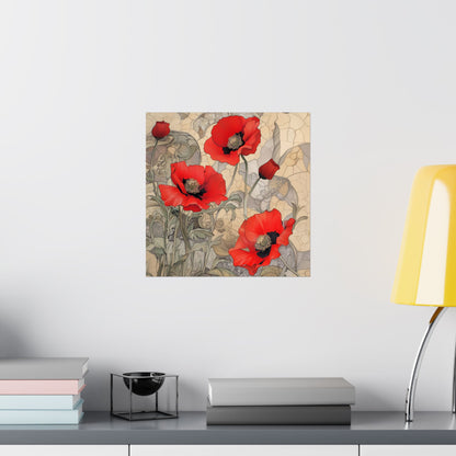 Pretty Poppy Fine Art Print - Floral Matte Vertical Poster – Artwork for Home Décor