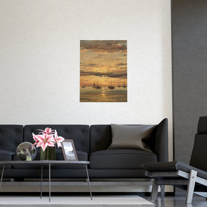 Sunset at Scheveningen - Dutch Maritime Fine Art Poster