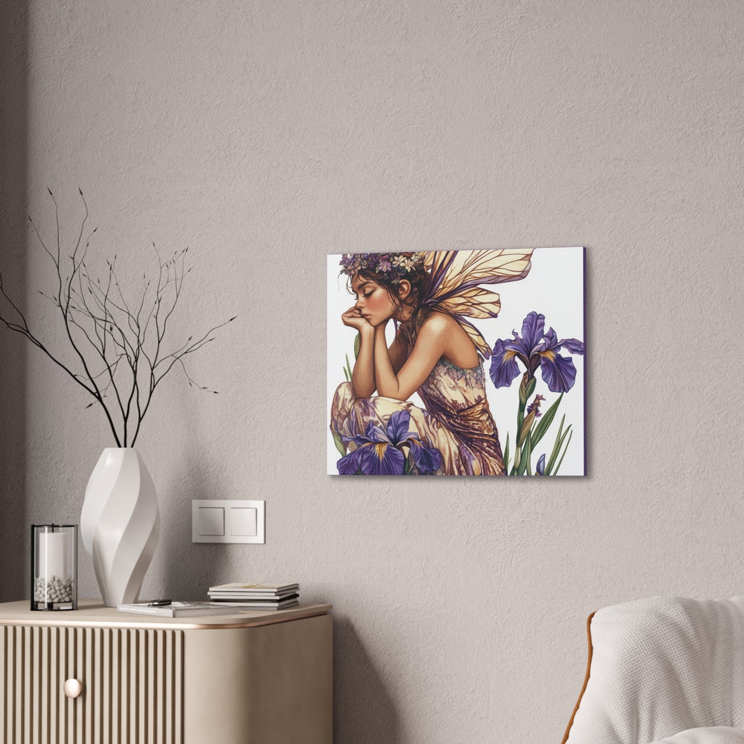 Iris You Were Here - Flowers & Fairies Collection - Fine Art Print on Canvas