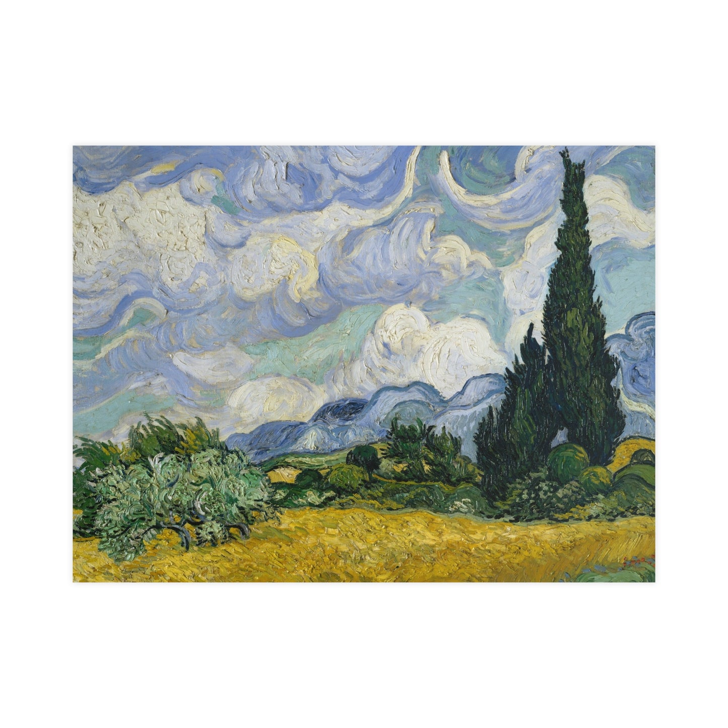 Van Gogh - Wheat Field with Cypresses - Museum Collection - Fine Art Poster
