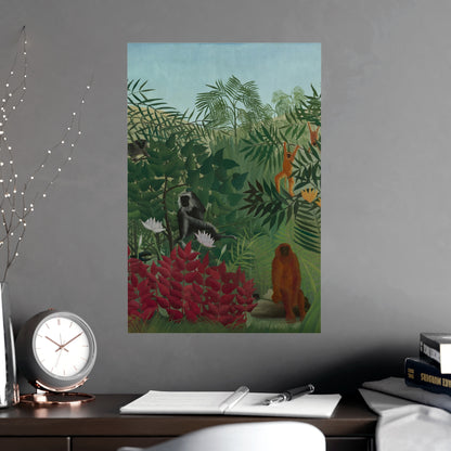 Tropical Forest with Monkeys - Rousseau Fine Art Poster
