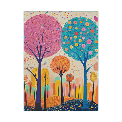 Happy Polka Dot Trees - Delight in Nature Series - Fine Art Print on Canvas