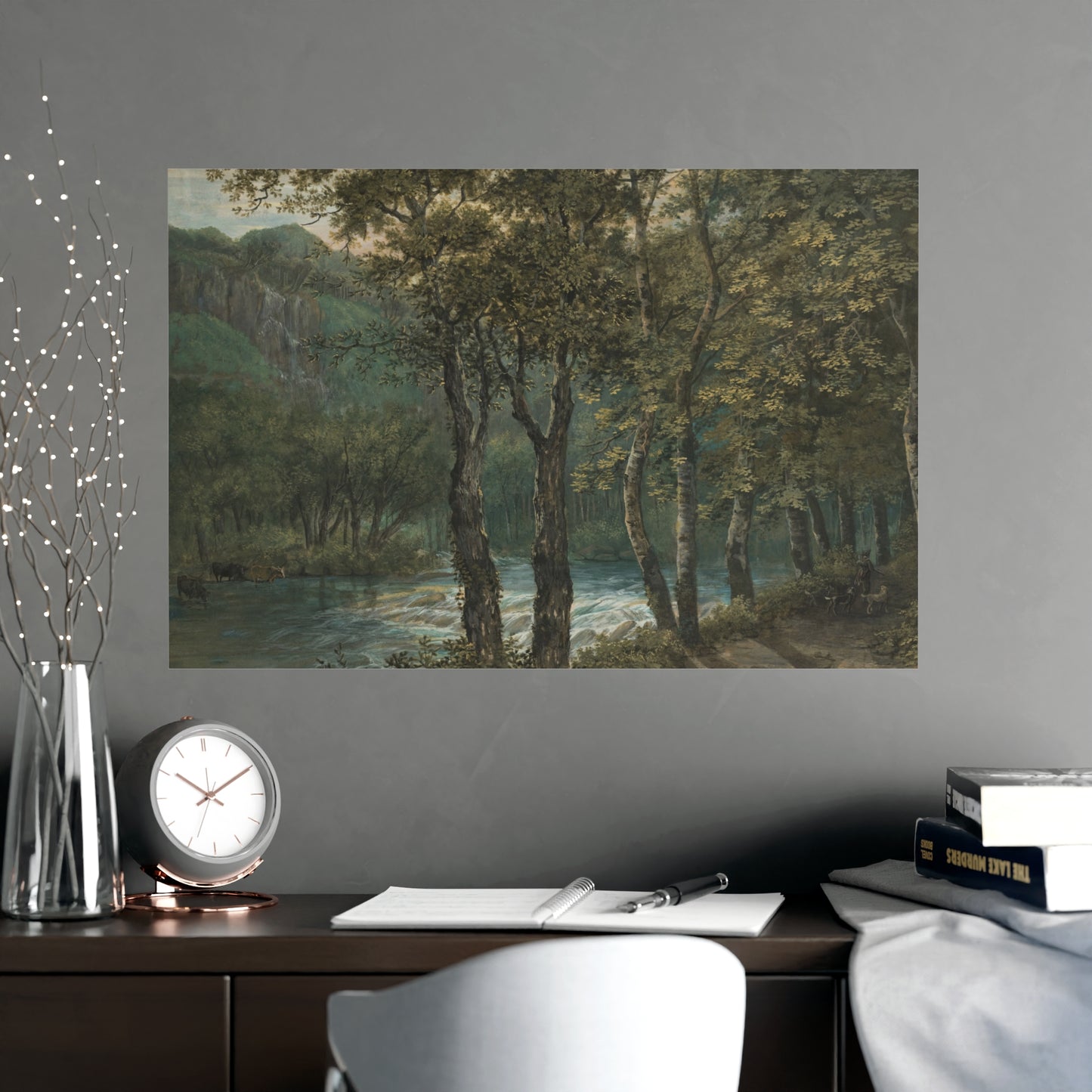 Sunlight Through Trees River Sihl - Forest Landscape Fine Art Poster