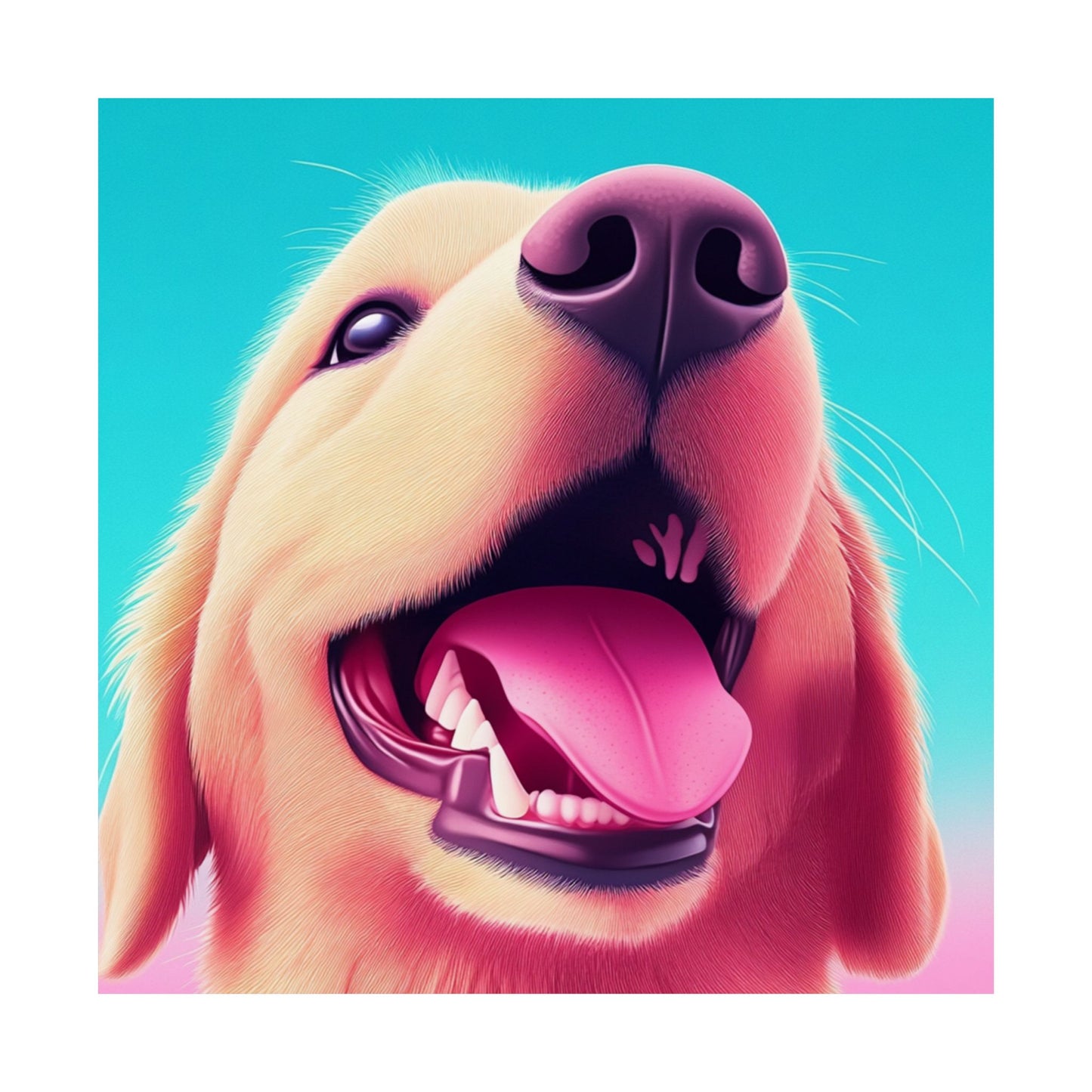 Good Boy - Golden Retriever - Whimsical Animals Series - Matte Vertical Poster - Perfect for Dog Lovers