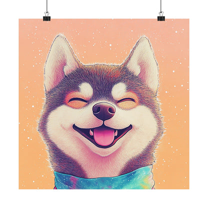 Shiba Inu So Happy - Matte Vertical Poster - Brighten Your Space with Joy - Love Dogs - Wall Art