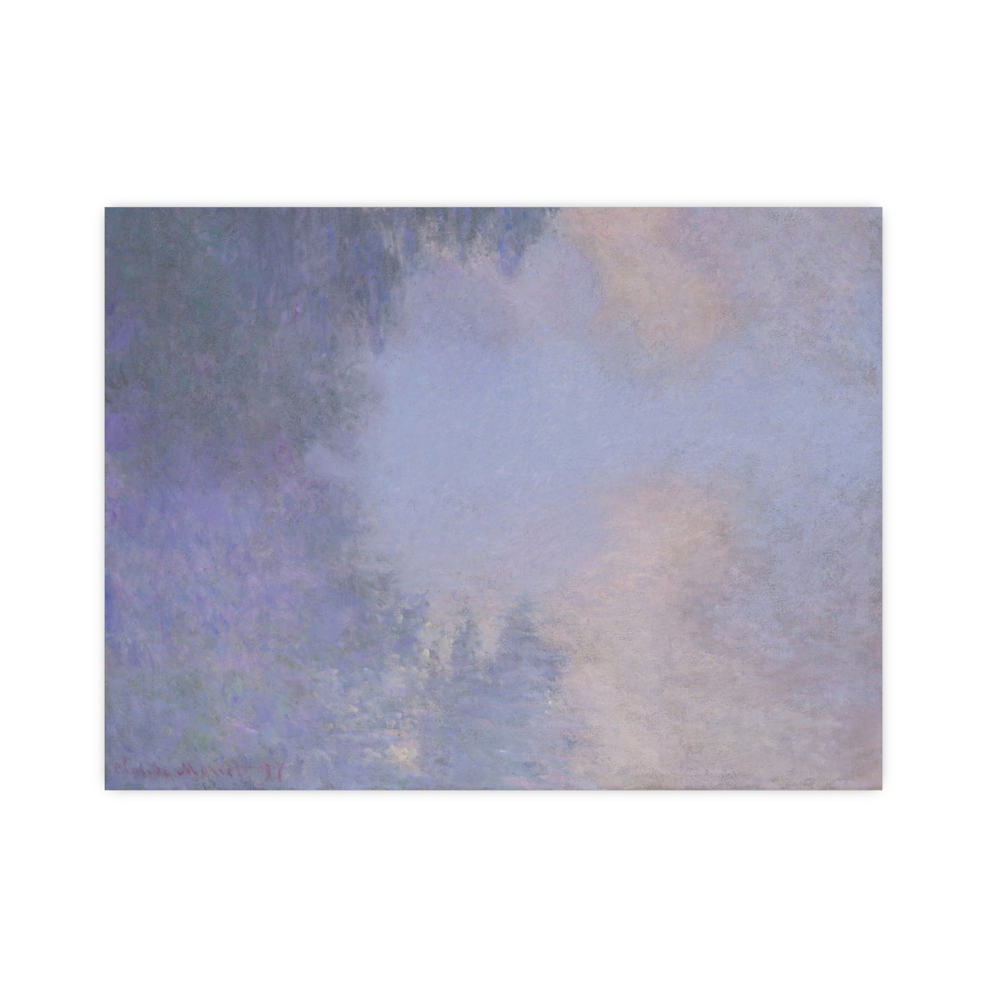 Branch of the Seine near Giverny in Mist - Monet Fine Art Poster