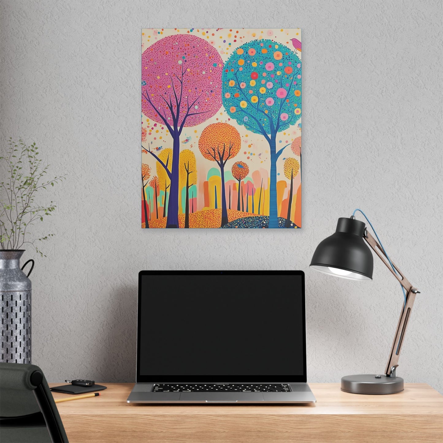 Happy Polka Dot Trees - Delight in Nature Series - Fine Art Print on Canvas