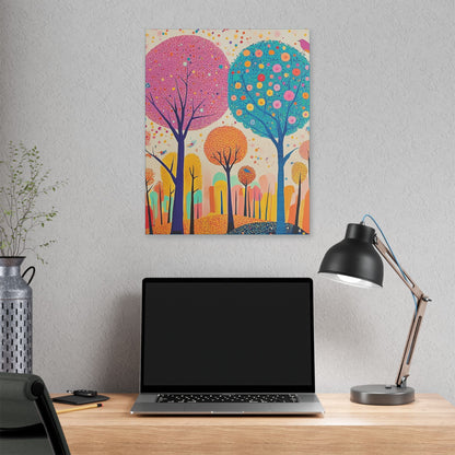 Happy Polka Dot Trees - Delight in Nature Series - Fine Art Print on Canvas