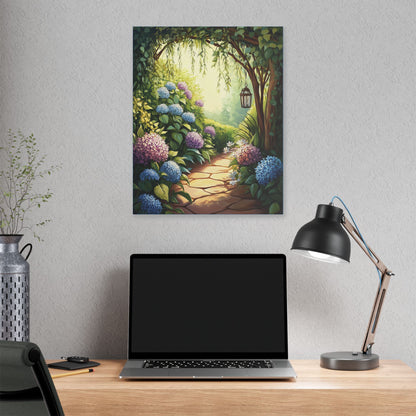 Hydrangea Courtyard - Secret Garden Series - Fine Art Print on Canvas