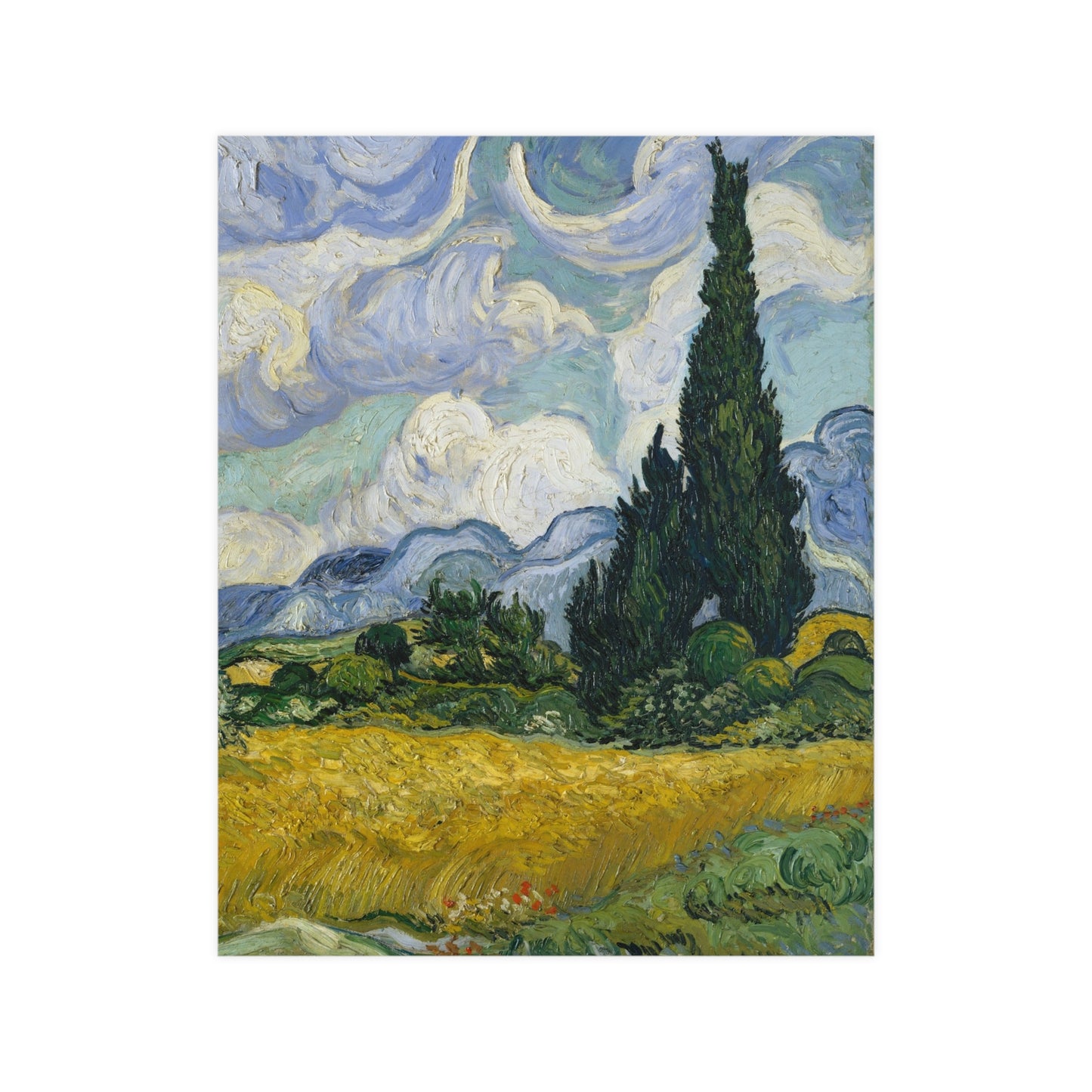 Van Gogh - Wheat Field with Cypresses - Museum Collection - Fine Art Poster