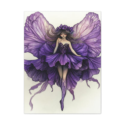 A Violet Affair - Fairies & Flowers Collection - Wall Art - on Canvas